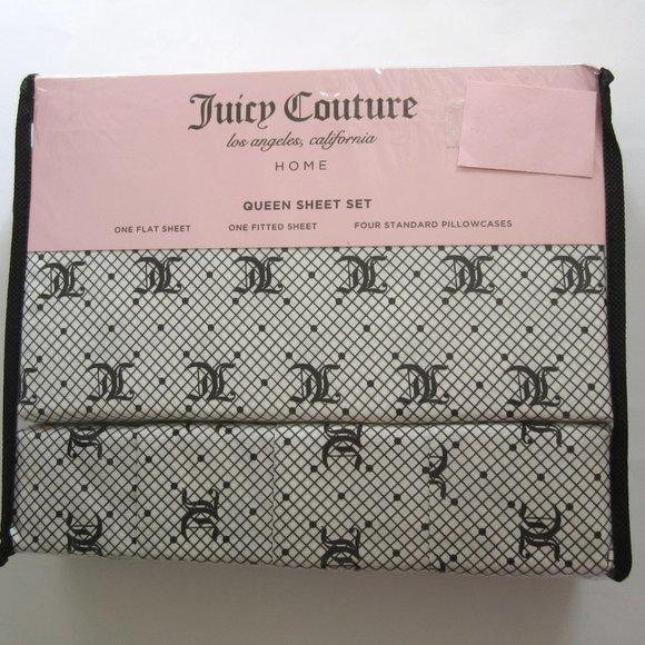 Juicy Couture Other - Juicy Couture JC Black White Queen Sheet Set